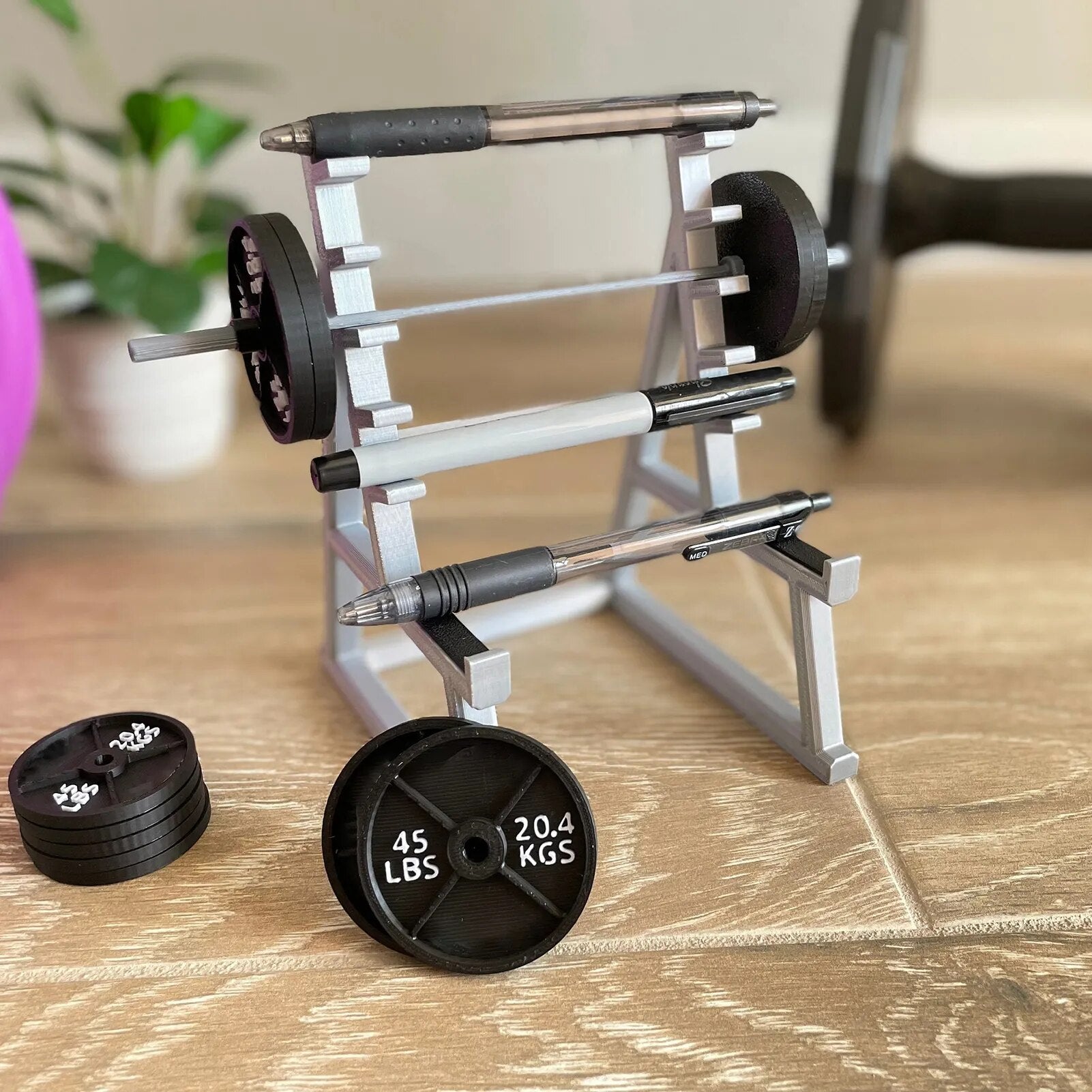 Barbell Rack Desk Pen Holder