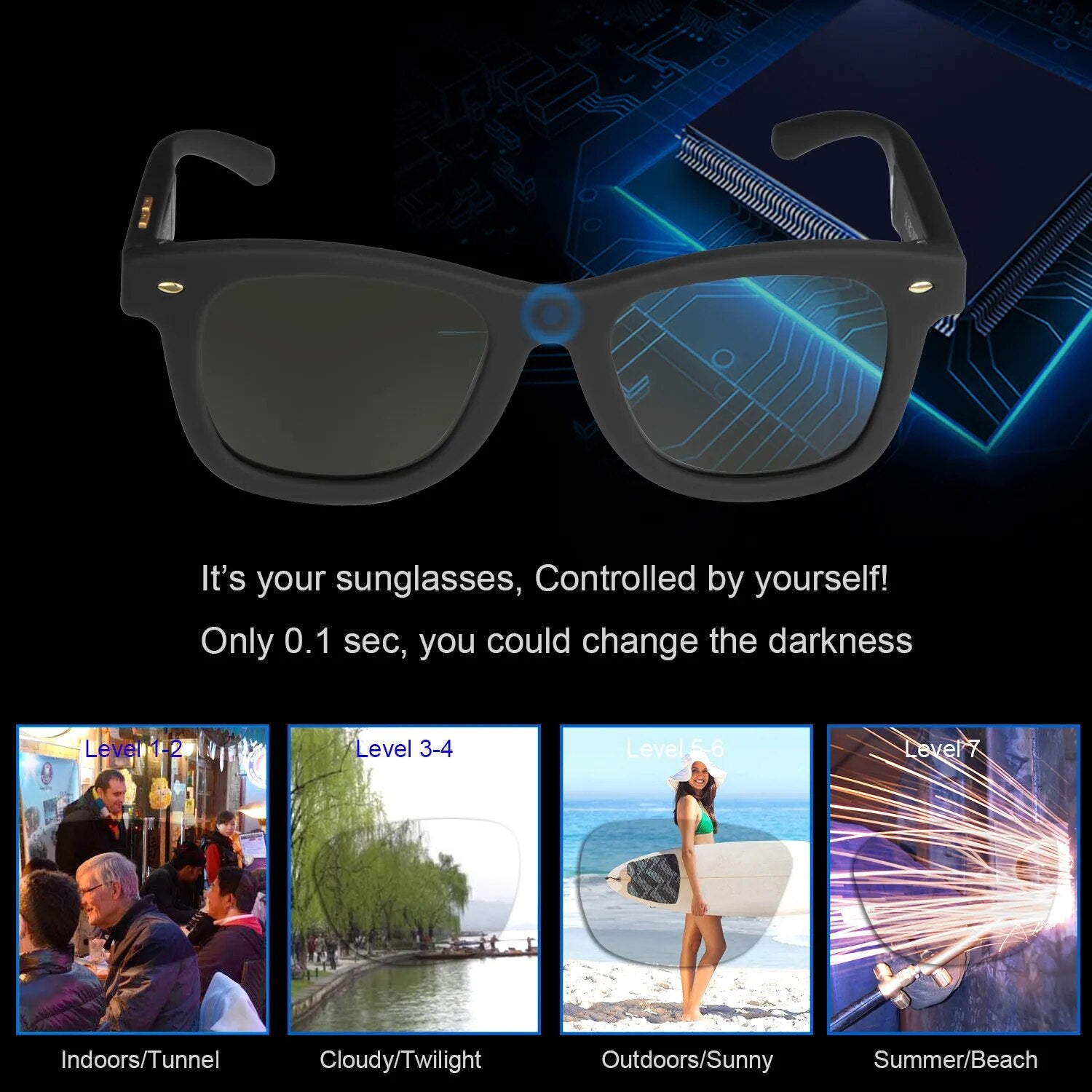 SunSense Adaptive Tint Sunglasses