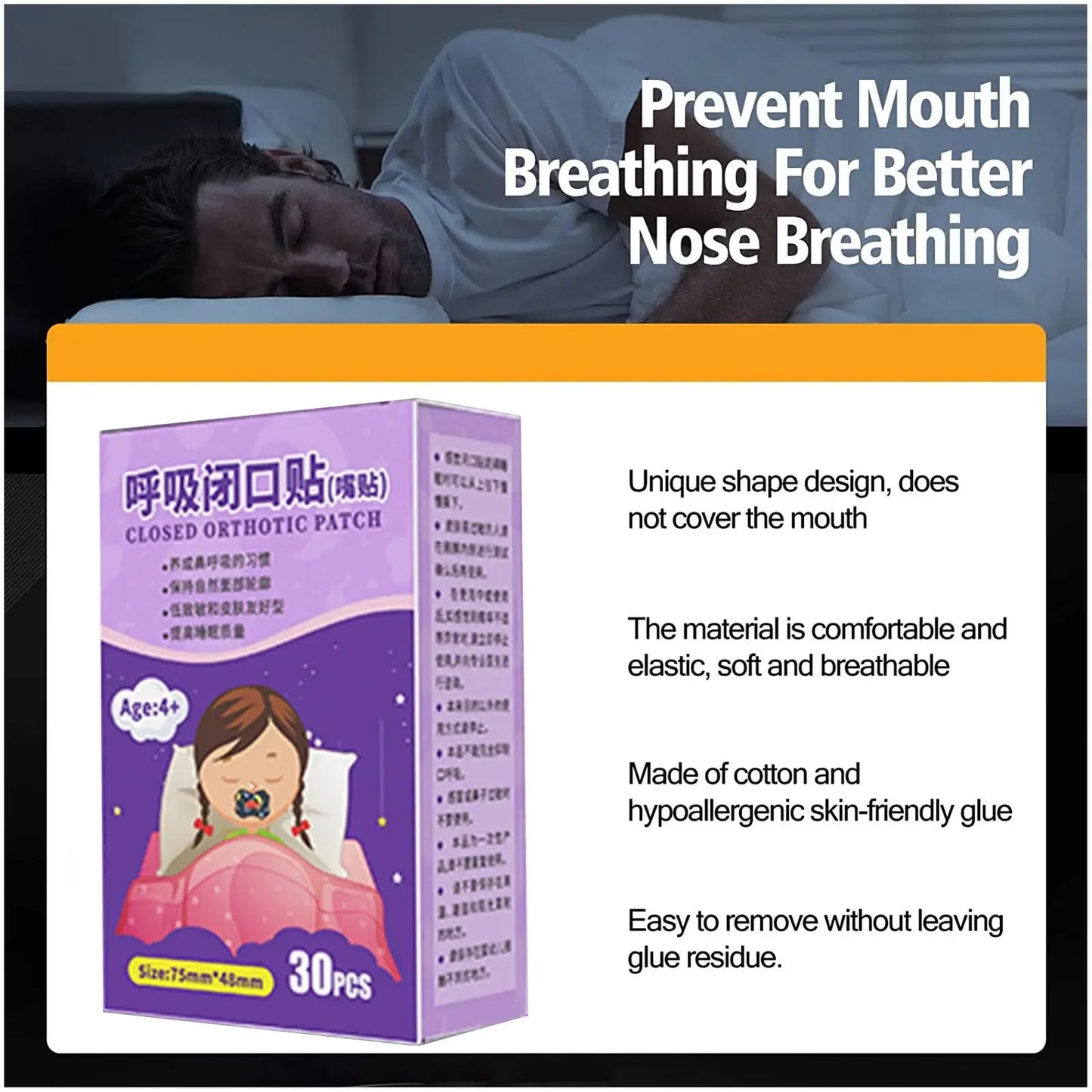 SnoreEase Anti-Snoring Stickers - 30 Pcs/Box