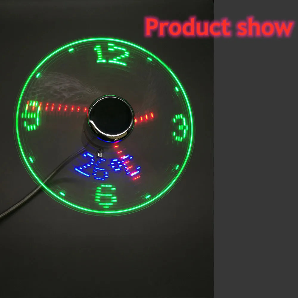 USB Time & Temperature Display Fan