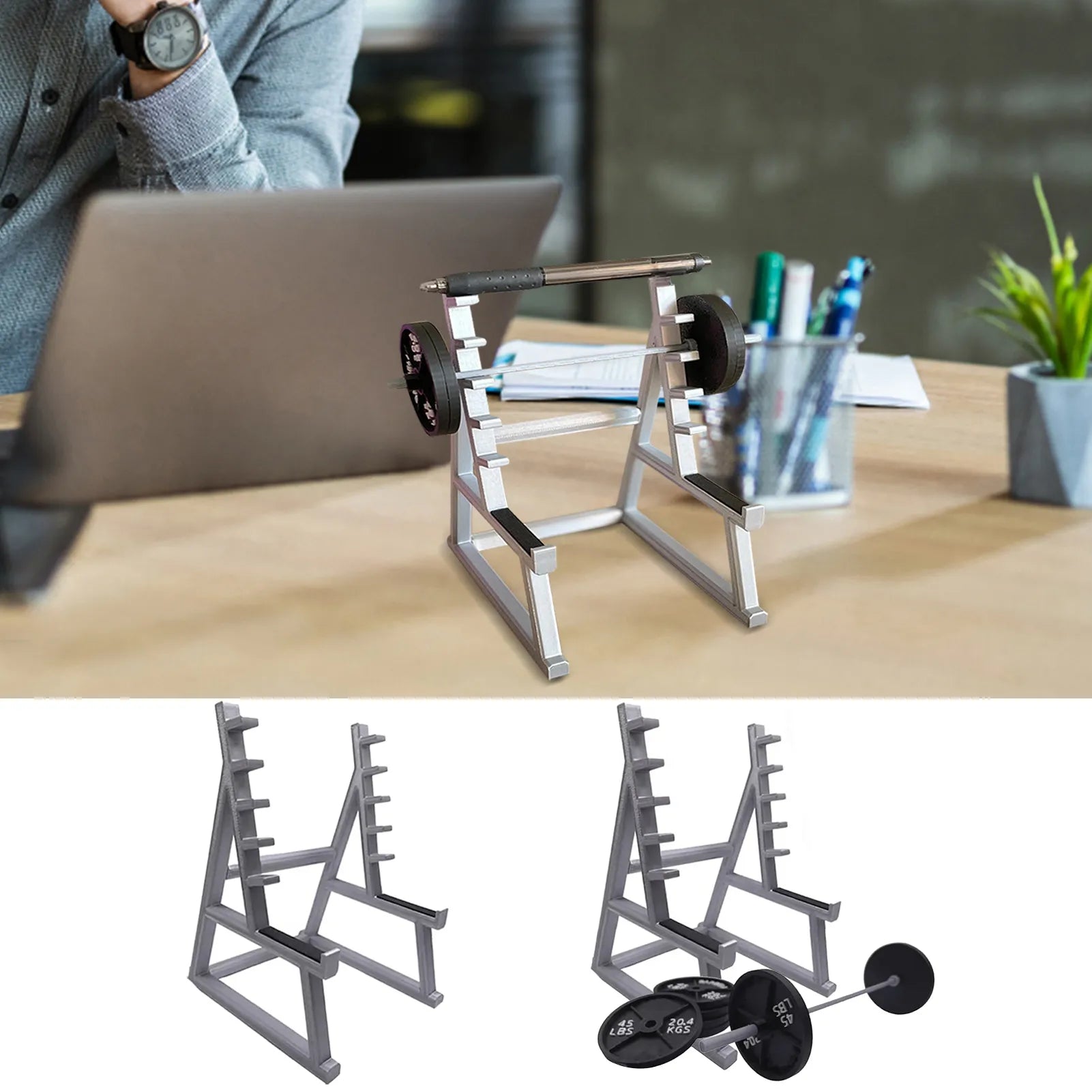 Barbell Rack Desk Pen Holder