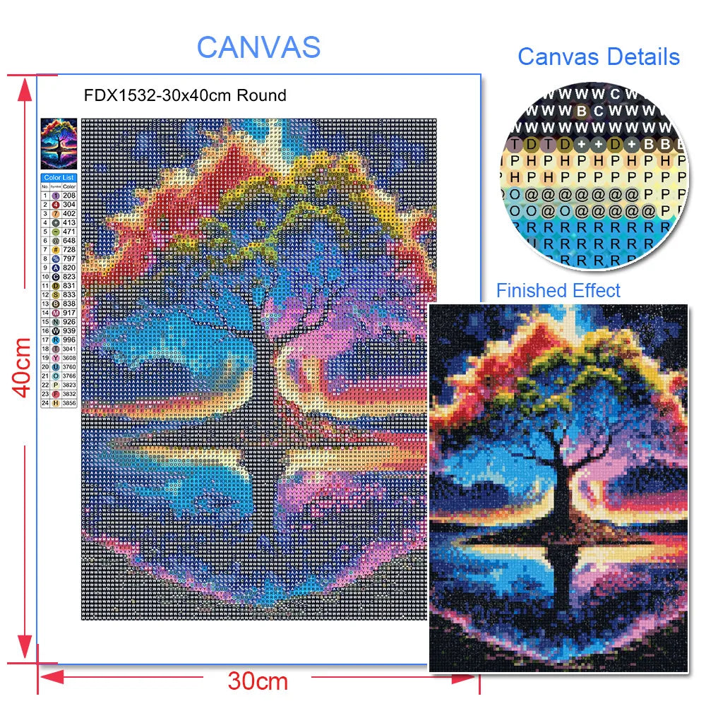 5D DIY Fantasy Moon Tree Landscape Diamond Painting Kit