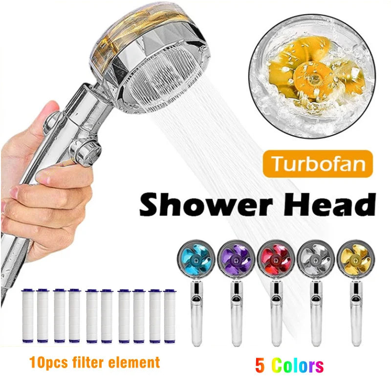 360° Rotation Turbo Fan Shower Head