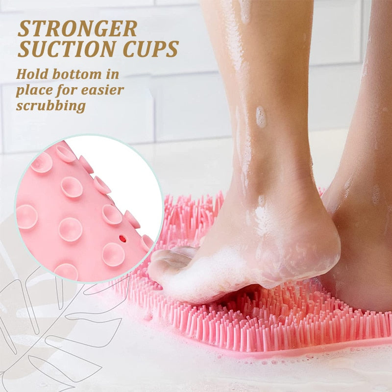 SiliScrub - Non-slip Silicone Back Brush and Foot Massage Shower Mat