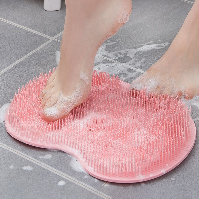 SiliScrub - Non-slip Silicone Back Brush and Foot Massage Shower Mat