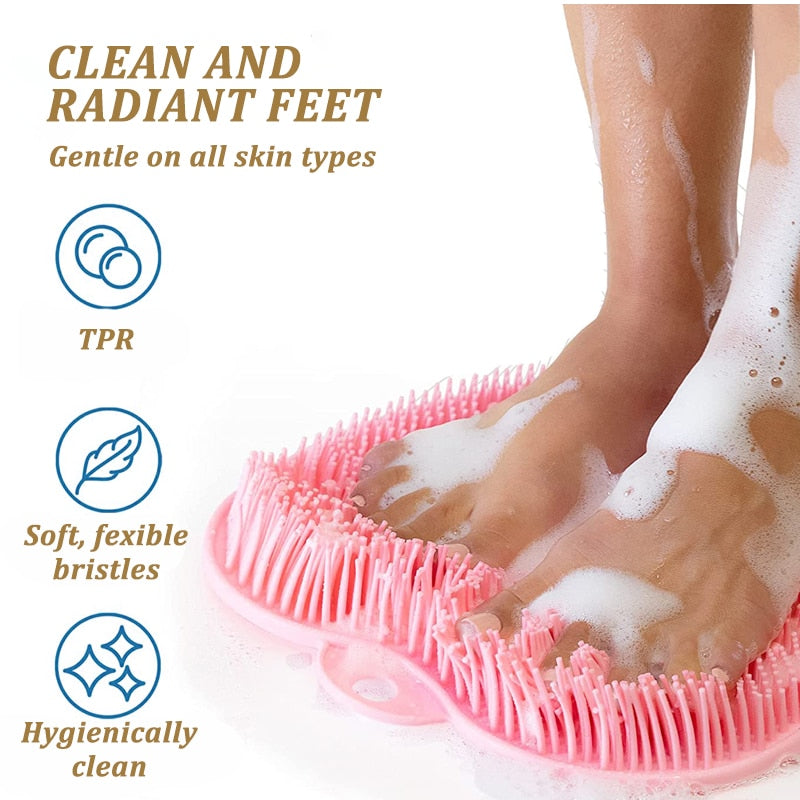 SiliScrub - Non-slip Silicone Back Brush and Foot Massage Shower Mat