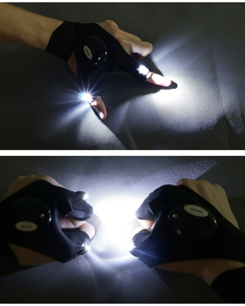 LED Hiking Cycling Rescue Tool Gloves