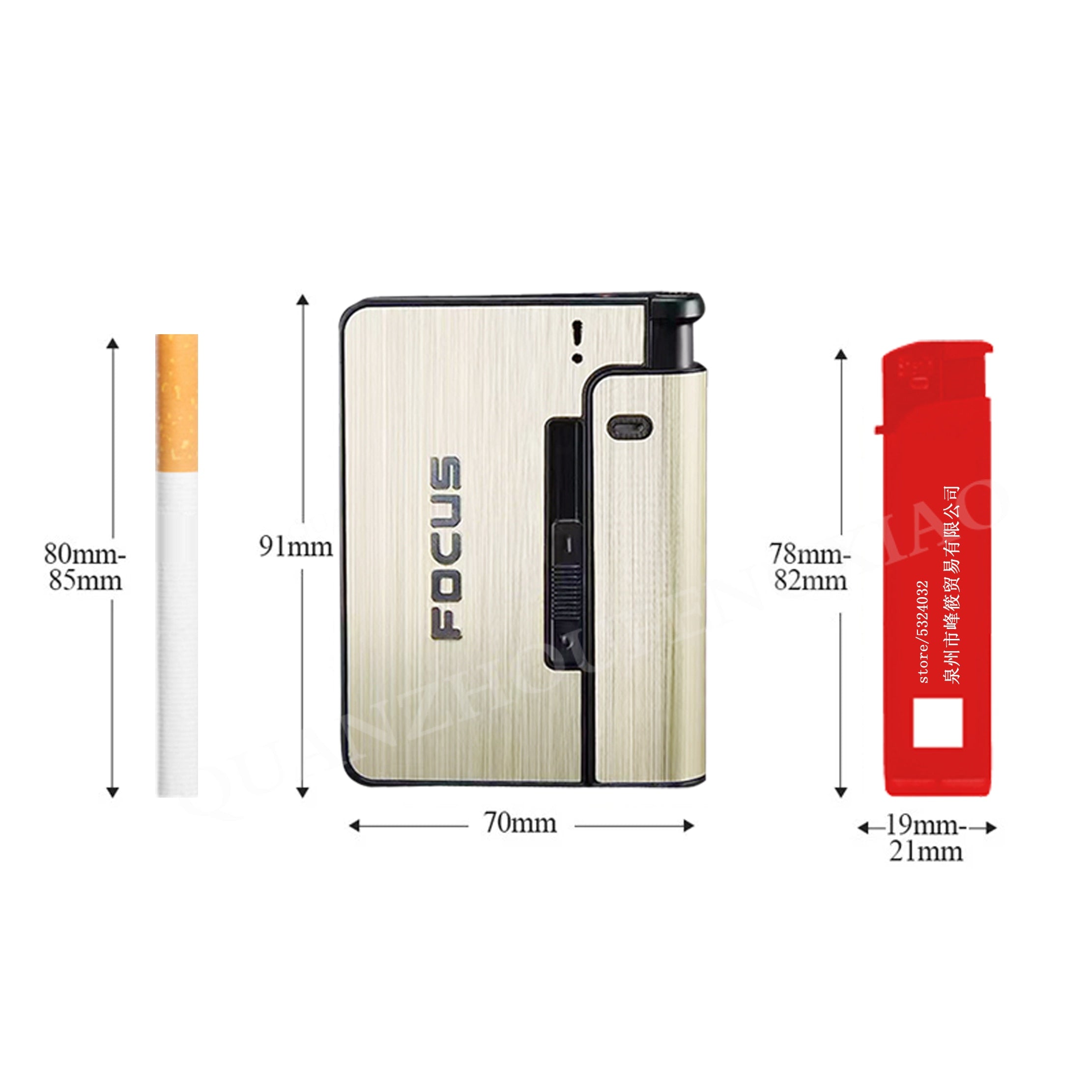 Portable Lighter Cigarette Case